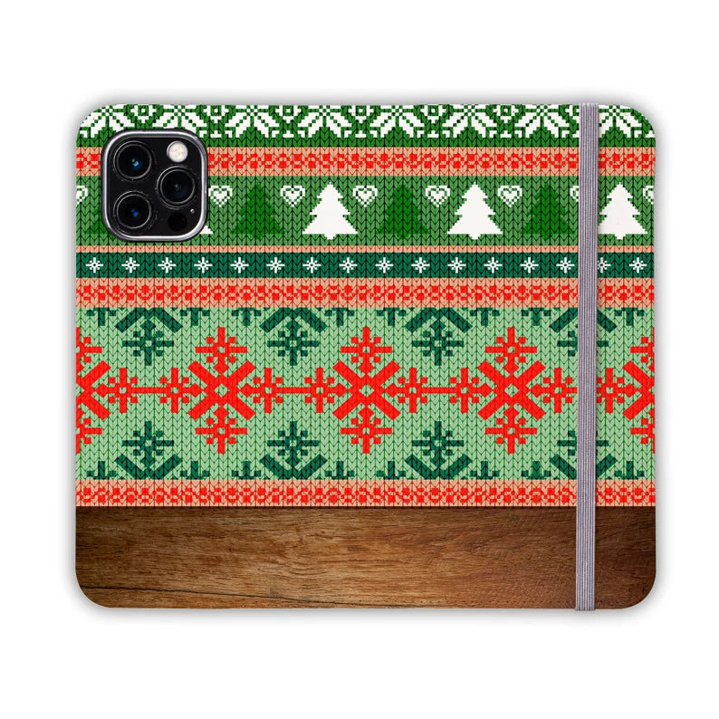 GREEN KNIT Folio Wallet | For iPhone 13 Pro Max, iPhone 12 Mini, iPhone 11, iPhone SE, iPhone Xr, Galaxy S21, Galaxy S20, Galaxy S10