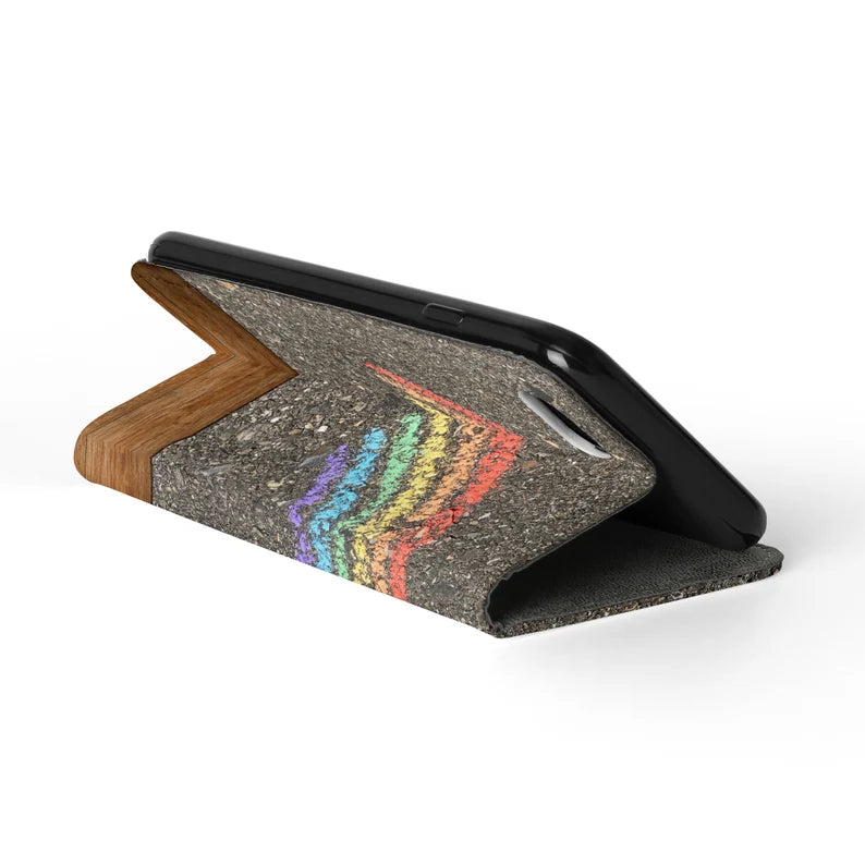 RAINBOW ROAD Folio Wallet | For iPhone 13 Pro Max, iPhone 12 Mini, iPhone 11, iPhone SE, iPhone Xr, Galaxy S21, Galaxy S20, Galaxy S10