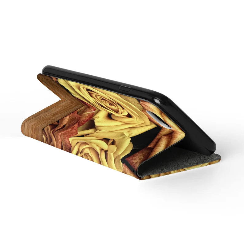 RUSTED ROSE Folio Wallet | For iPhone SE, iPhone XR, iPhone 8 PLUS, iPhone 8, iPhone 7 PLUS, iPhone 7, iPhone 6s Plus, iPhone 6s, iPhone 6 Plus, iPhone 6