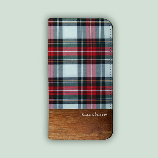 TARTAN RED Folio Wallet | For iPhone 13 Pro Max, iPhone 12 Mini, iPhone 11, iPhone SE, iPhone Xr, Galaxy S21, Galaxy S20, Galaxy S10