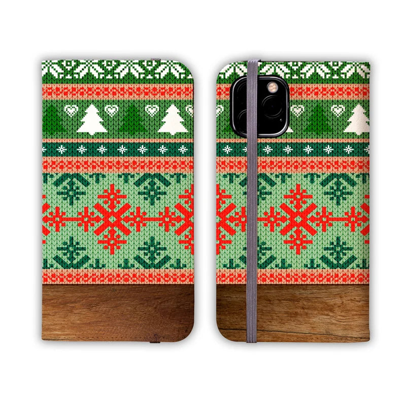 GREEN KNIT Folio Wallet | For iPhone 13 Pro Max, iPhone 12 Mini, iPhone 11, iPhone SE, iPhone Xr, Galaxy S21, Galaxy S20, Galaxy S10