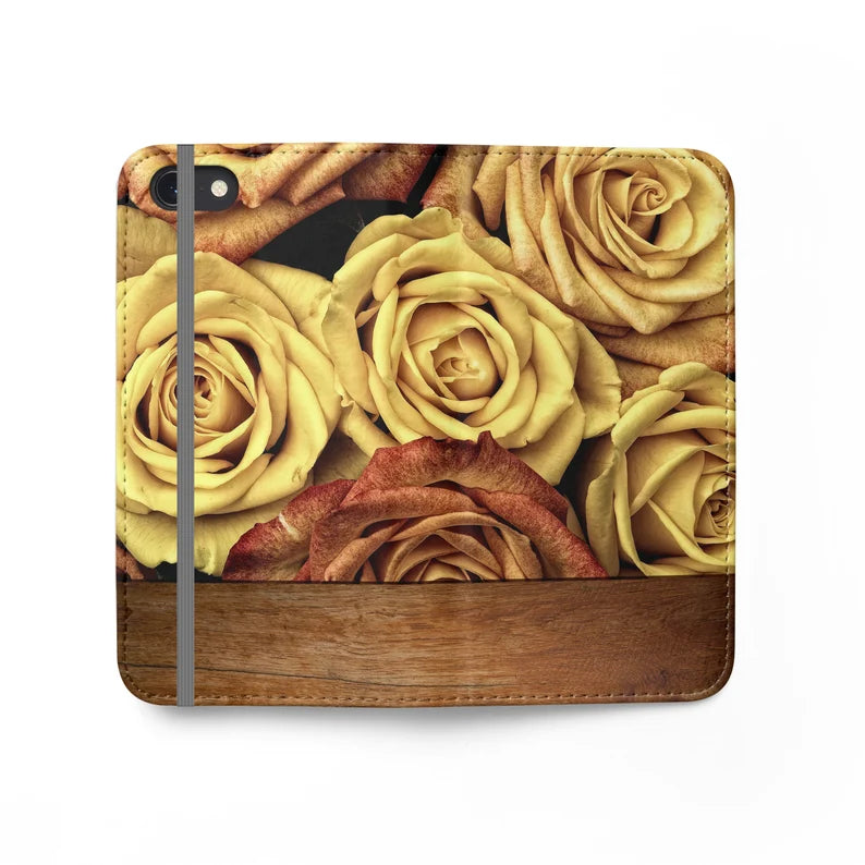RUSTED ROSE Folio Wallet | For iPhone SE, iPhone XR, iPhone 8 PLUS, iPhone 8, iPhone 7 PLUS, iPhone 7, iPhone 6s Plus, iPhone 6s, iPhone 6 Plus, iPhone 6