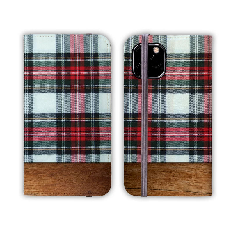 TARTAN RED Folio Wallet | For iPhone 13 Pro Max, iPhone 12 Mini, iPhone 11, iPhone SE, iPhone Xr, Galaxy S21, Galaxy S20, Galaxy S10