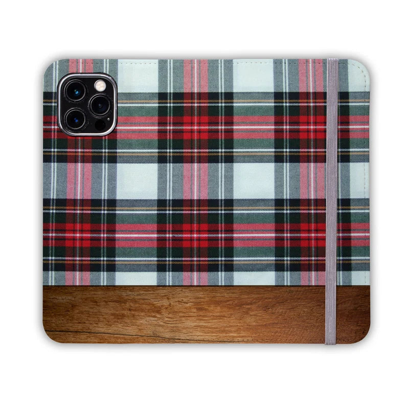 TARTAN RED Folio Wallet | For iPhone 13 Pro Max, iPhone 12 Mini, iPhone 11, iPhone SE, iPhone Xr, Galaxy S21, Galaxy S20, Galaxy S10