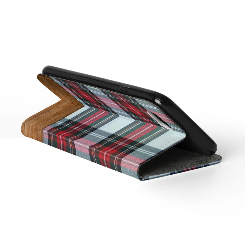 TARTAN RED Folio Wallet | For iPhone 13 Pro Max, iPhone 12 Mini, iPhone 11, iPhone SE, iPhone Xr, Galaxy S21, Galaxy S20, Galaxy S10